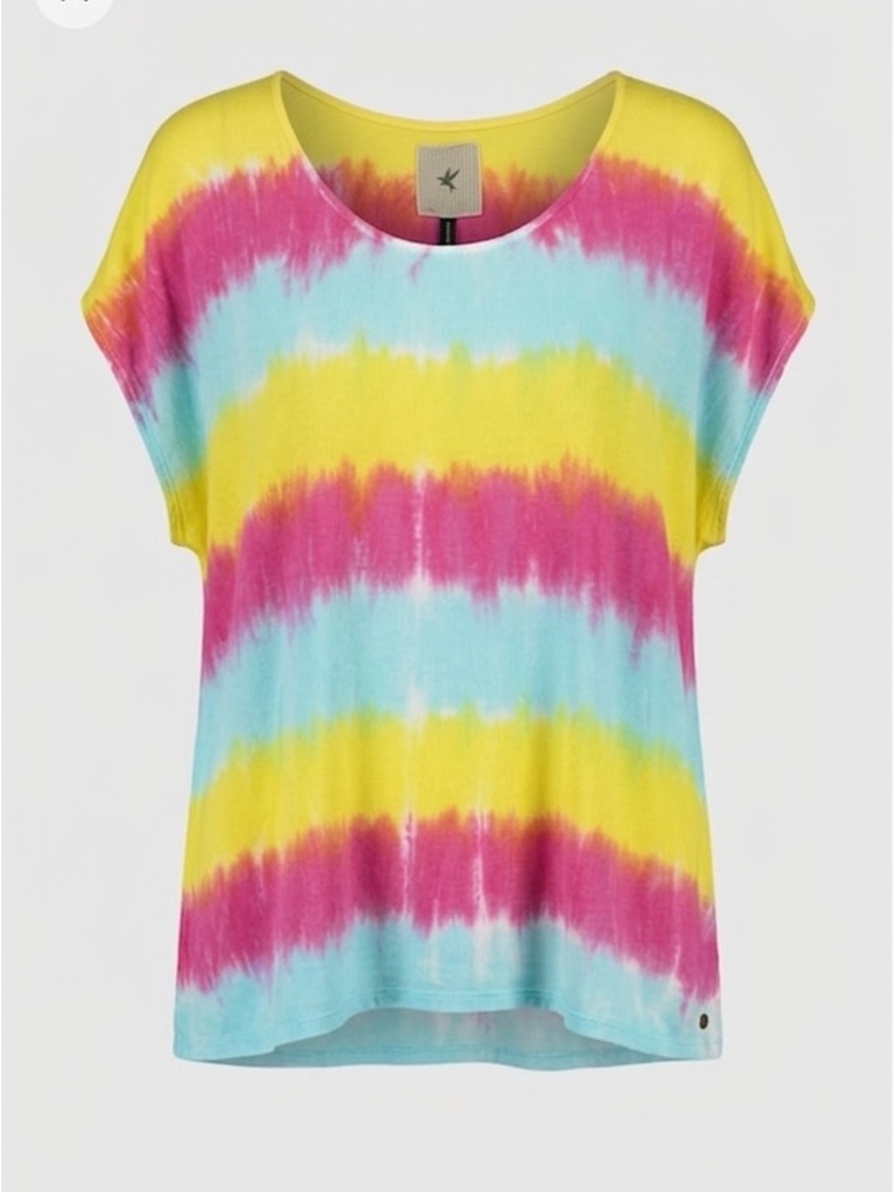 One Teaspoon Tie Dye Stripe Sleeveless Slouchy Oversized Crinkle Top Size Medium